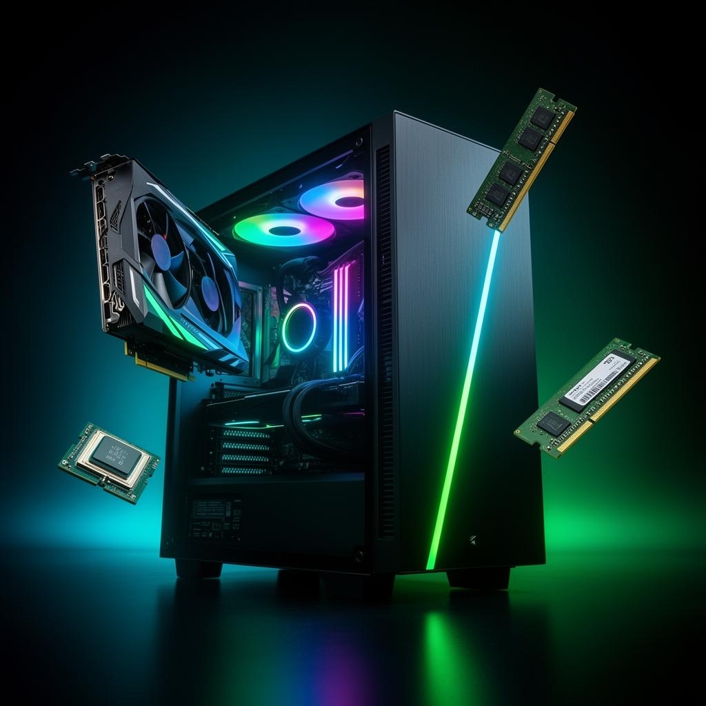 Dark gaming hardware command center