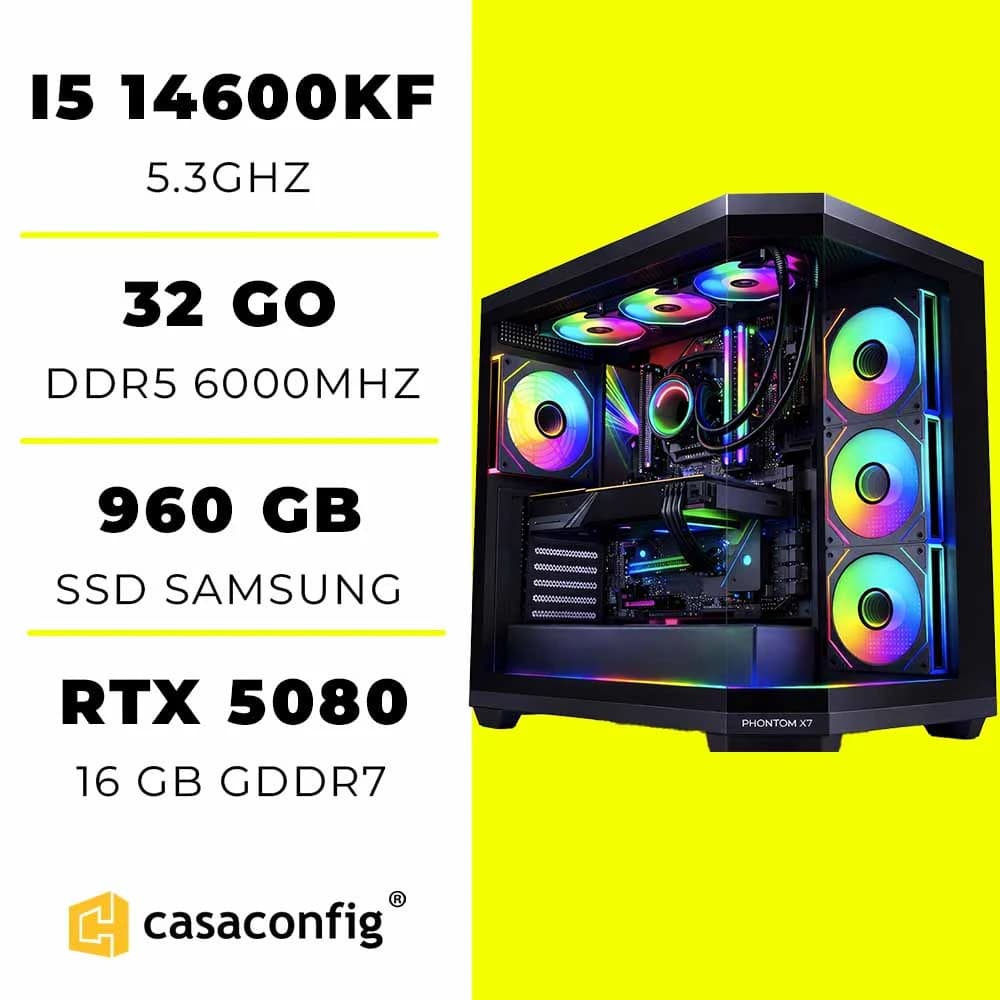PC Gamer intel i5 14600kf/32GB/960GB SSD/RTX 5080 16GO