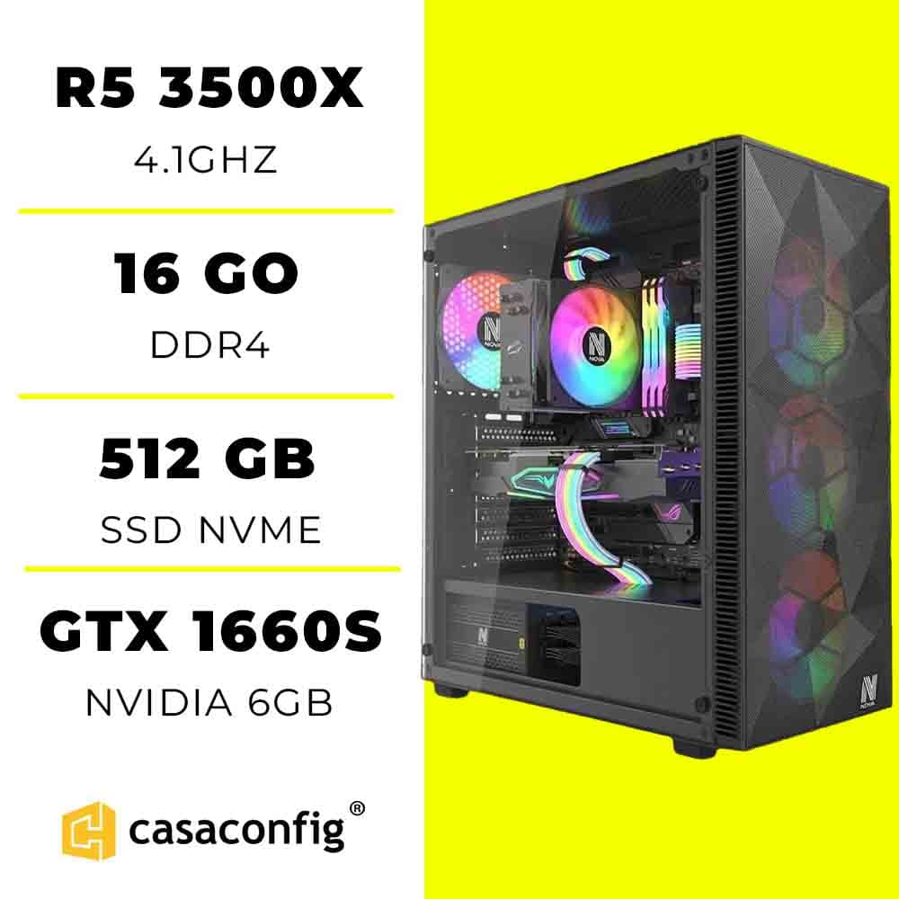 PC Gamer Ryzen 5 3500X/16GB/512GB SSD/GTX 1660 SUPER maroc prix