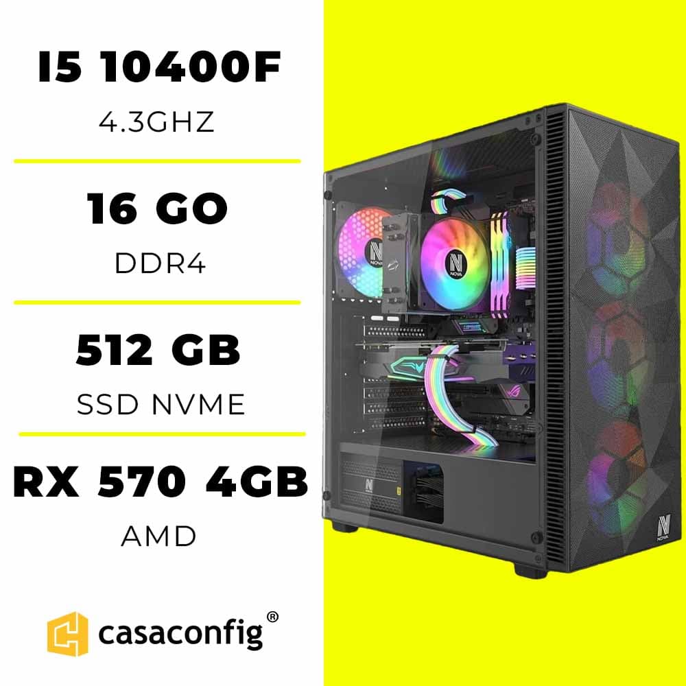 PC Gamer intel i5 10400f/16GB/512GB SSD/RX 570 4GB