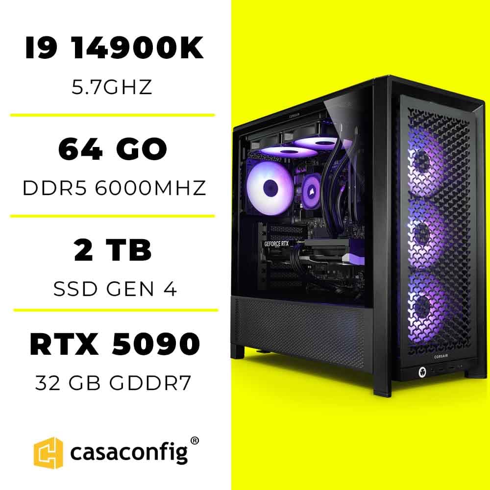 PC Gamer Intel i9 14900k/64GB/2TB SSD/RTX 5090 32GO maroc prix
