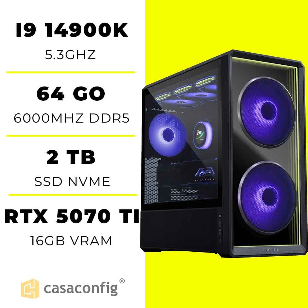 PC Gamer Intel i9 14900K/64GB/2TB SSD| RTX 5070 TI maroc prix