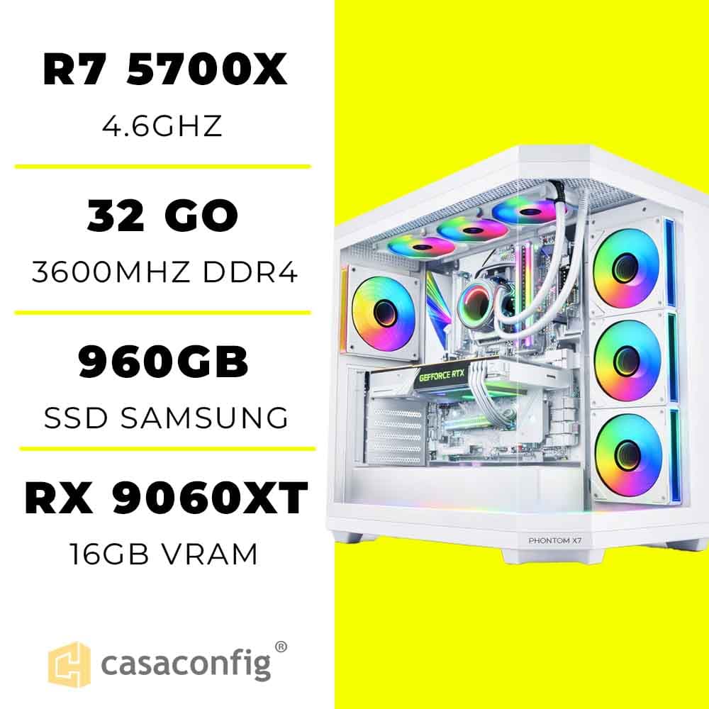 PC Gamer Ryzen 7 5700X/32GB/960GB SSD| RX 9060 XT 16GB
