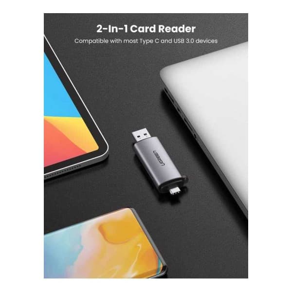 Ugreen Lecteur carte mémoire SD/TF USB-C &amp; USB3.0 (50706) 2
