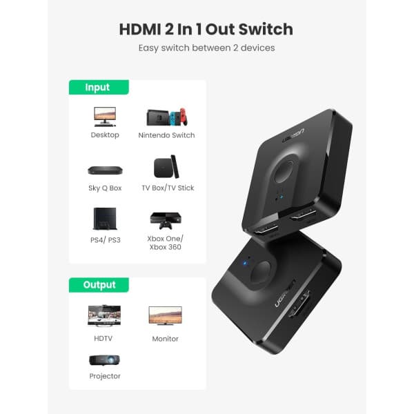 Ugreen Commutateur 2en1 HDMI (50966) 3