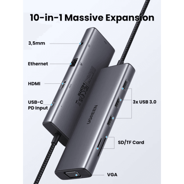 HUB USB-C Ugreen 10 en 1 (15601) 2