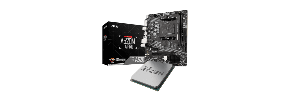 AMD Ryzen 5 5500 (3.6 GHz / 4.2 GHz) Tray + MSI A520M-A PRO 2