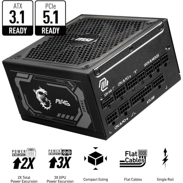 MSI MAG  A1250GL PCIE5 80PLUS Gold 1250W 2