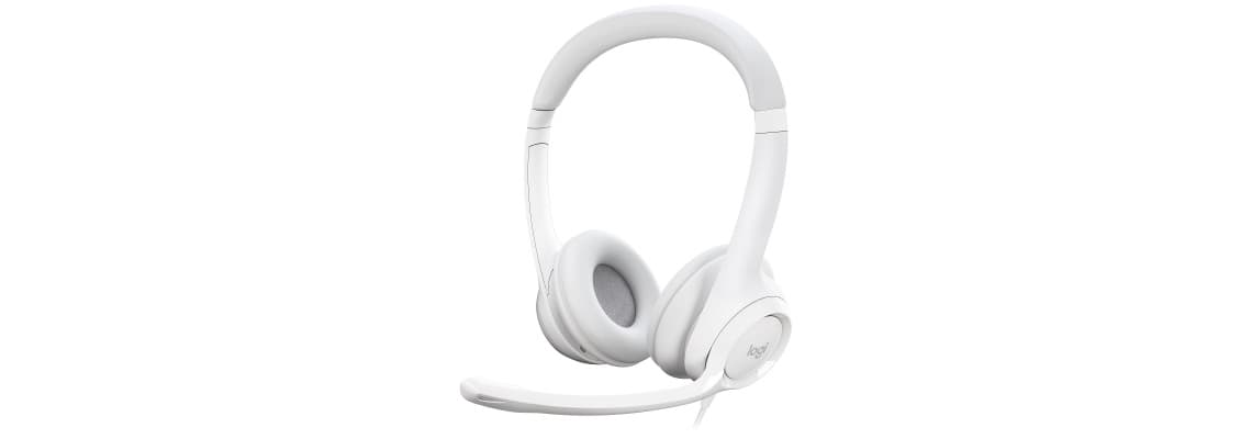 Logitech USB Headset H390 (Blanc) 2