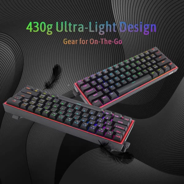 Redragon K617 Fizz 60% RGB Red Switches (Black) 3