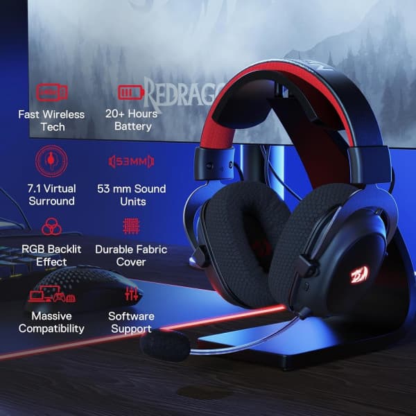 Redragon H510 PRO Zeus-X RGB Wireless Gaming Headset 2