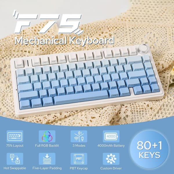 AULA F75 Gradient Blue (Reaper Switch) 2
