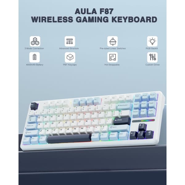 AULA F87 PRO Glacier Blue (Graywood V4 Switch) 2