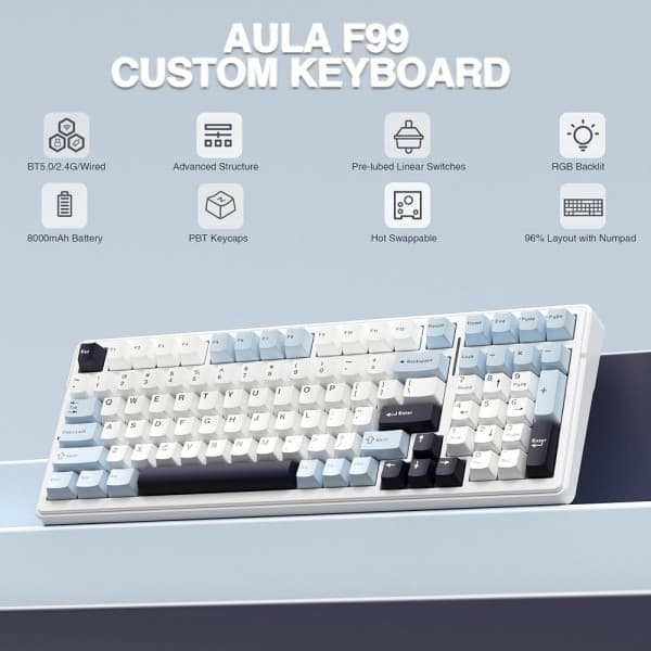 AULA F99 Glacier Blue (Reaper Switch) 2