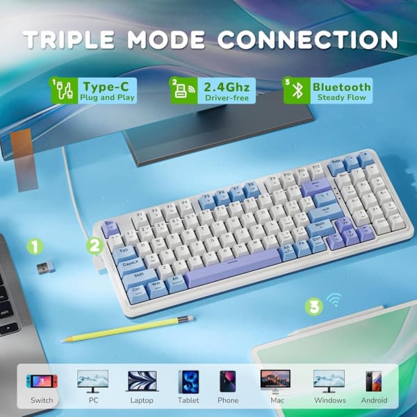 Redragon K664WBP Gloria PRO 60% Wireless RGB 2