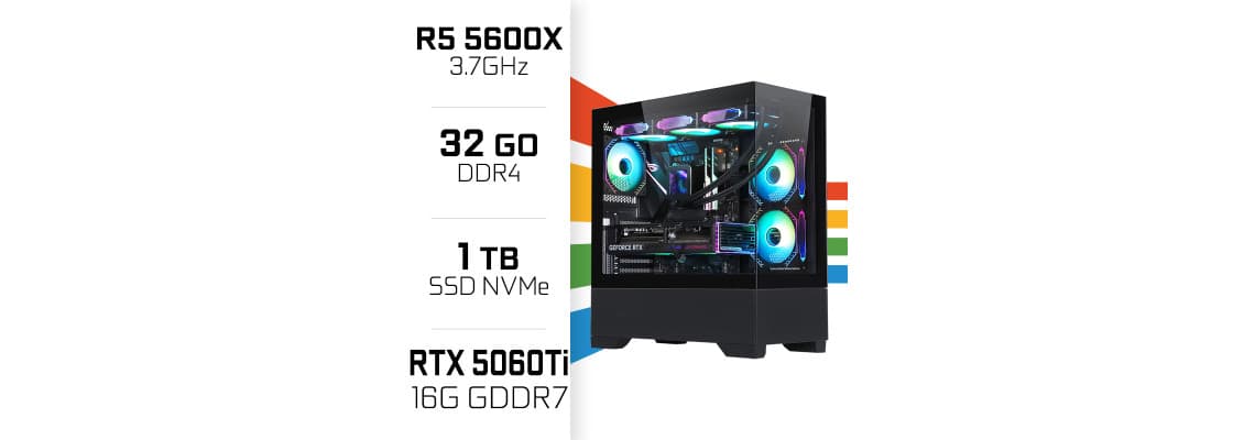 PC Gamer Ryzen 5 5600X/32GB/1TB SSD/RTX5060Ti 16GB 2