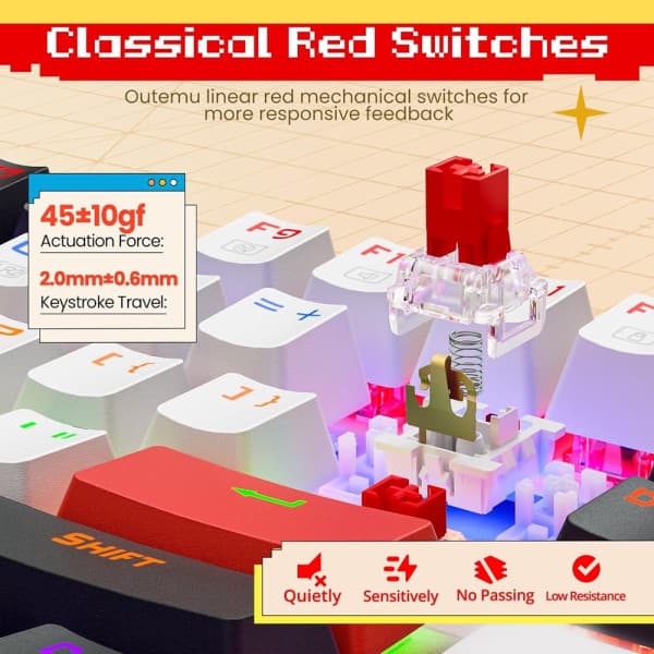 Redragon Kumara K552WLR TKL RGB (Outemu Red Switches) 4