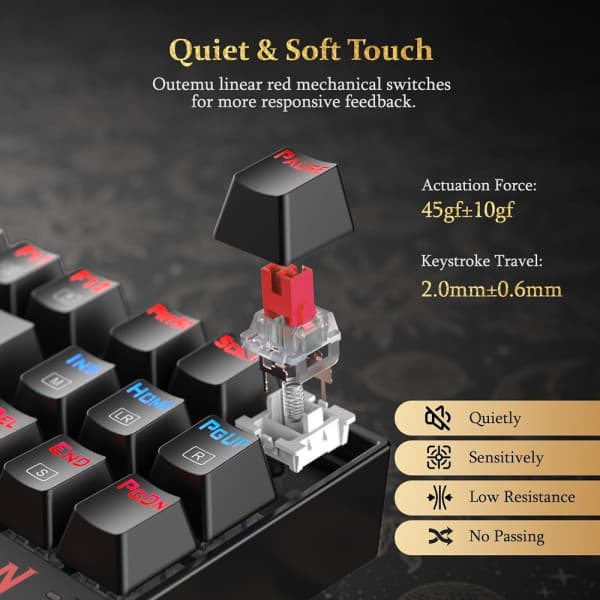 Redragon Kumara K552LGY TKL RGB (Outemu Red Switches) 4