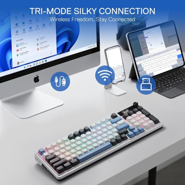 Redragon Galatin PRO K719 Wireless (Glacier Azure) 3