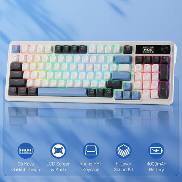 Redragon Galatin PRO K719 Wireless (Glacier Azure) 2