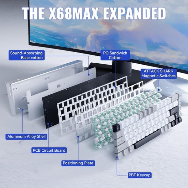 ATTACK SHARK X68MAX HE Magnetic Switch (Star White) 5