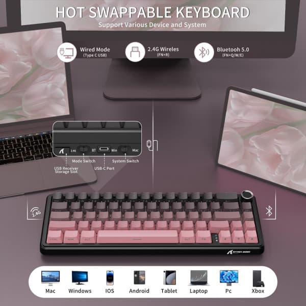 ATTACK SHARK X66 Blueberry Switch (Blackberry) 3