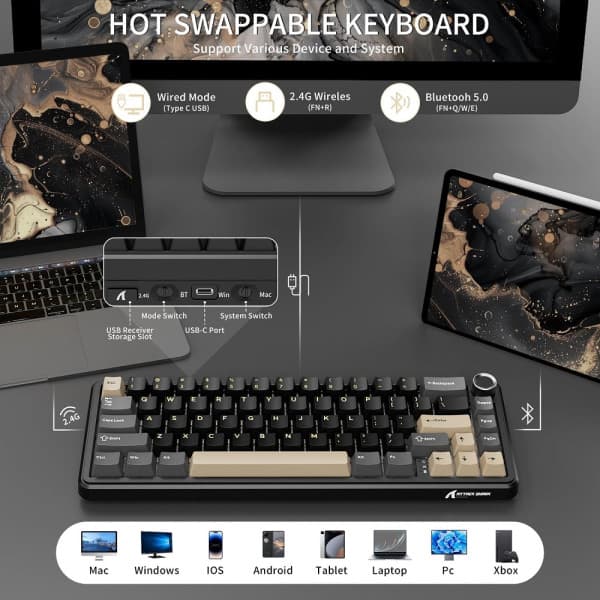 ATTACK SHARK X66 Blueberry Switch (Star Black) 3