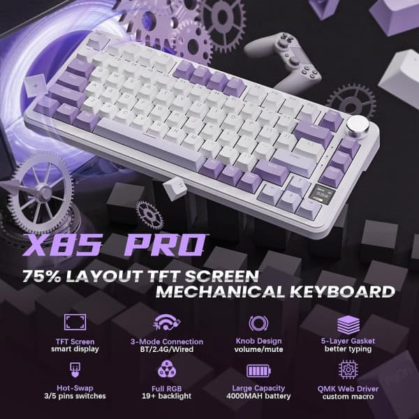 ATTACK SHARK X85 PRO Strawberry Switch (Lavender) 2
