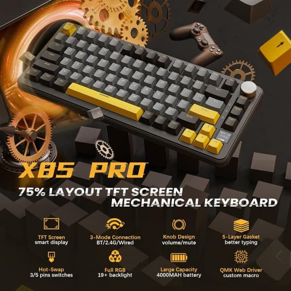 ATTACK SHARK X85 PRO Strawberry Switch (Starry Black) 2