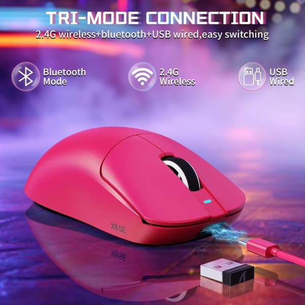 ATTACK SHARK X8SE (Berry Red) 3