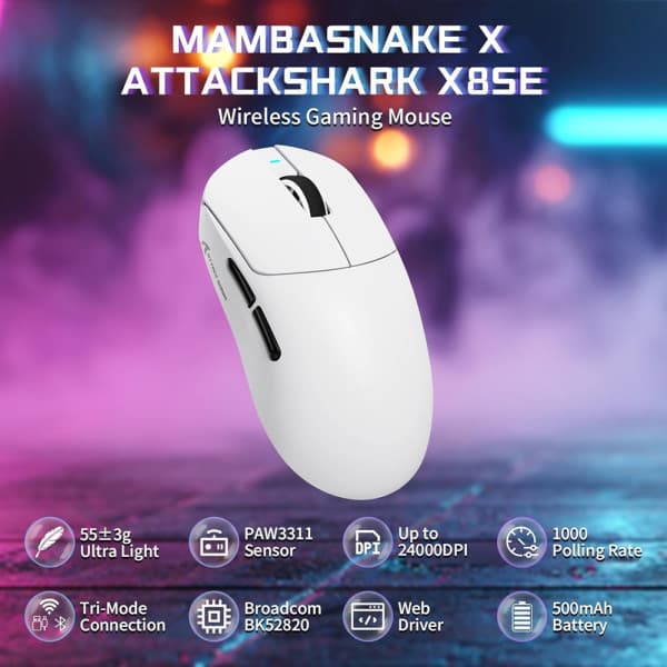 ATTACK SHARK X8SE (White) 2