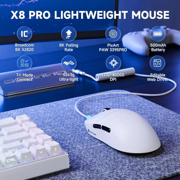 ATTACK SHARK X8PRO (White) 2