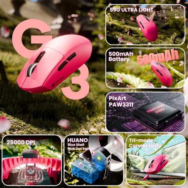 ATTACK SHARK G3 (Berry Red) 2