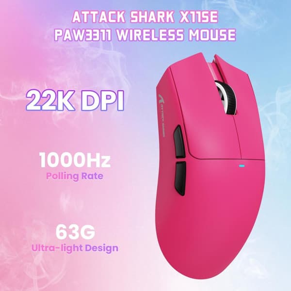 ATTACK SHARK X11 SE (Berry Red) 2