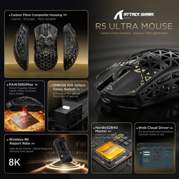 ATTACK SHARK R5 Ultra (Black) 2