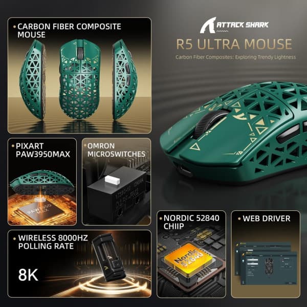 ATTACK SHARK R5 Ultra (Green) 2