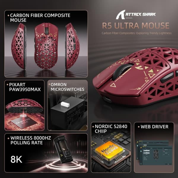 ATTACK SHARK R5 Ultra (Red) 2