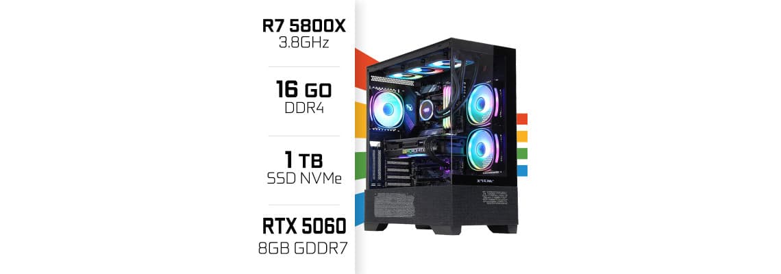 PC Gamer Ryzen 7 5800X/16GB/1TB SSD/RTX5060 2