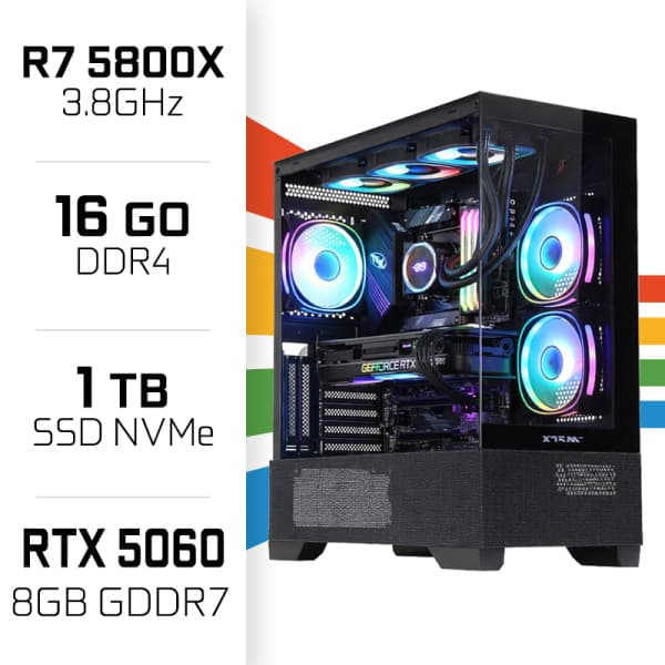 PC Gamer Ryzen 7 5800X/16GB/1TB SSD/RTX5060 maroc prix