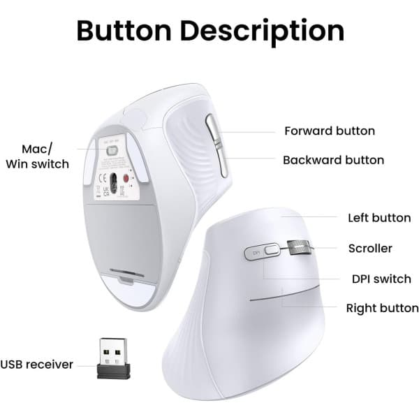 Ugreen Vertical Wireless MU008 Blanc 5