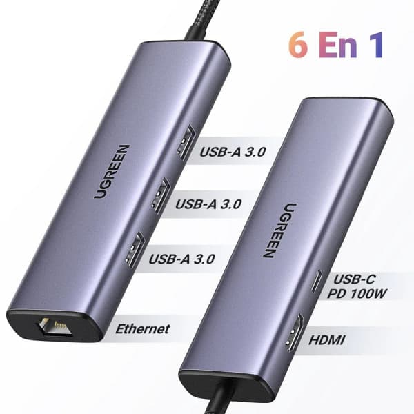 Ugreen Hub USB-C 6 en 1 2