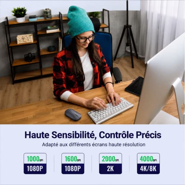 Ugreen Souris sans fil 2,4Ghz/10M Noir (90372) 3