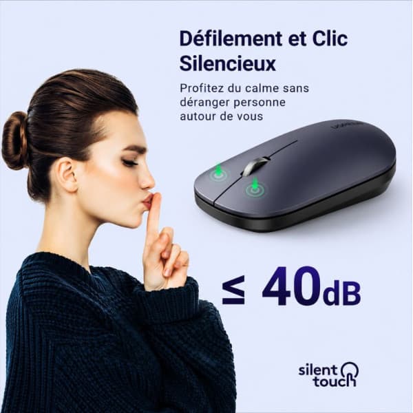 Ugreen Souris sans fil 2,4Ghz/10M Noir (90372) 2
