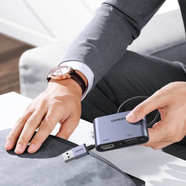 Ugreen Convertisseur USB-A 3.0 Mâle vers HDMI / VGA 2