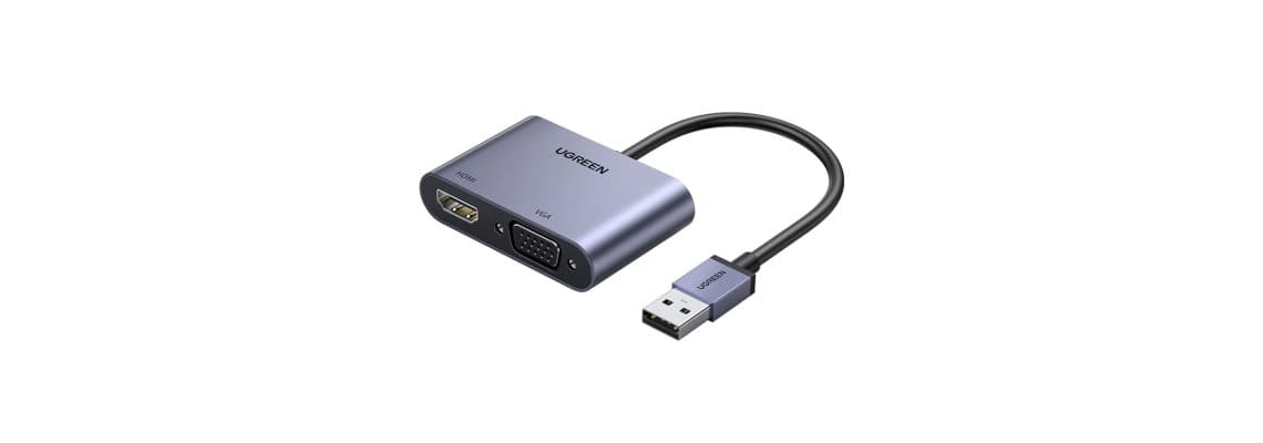 Ugreen Convertisseur USB-A 3.0 Mâle vers HDMI / VGA 5