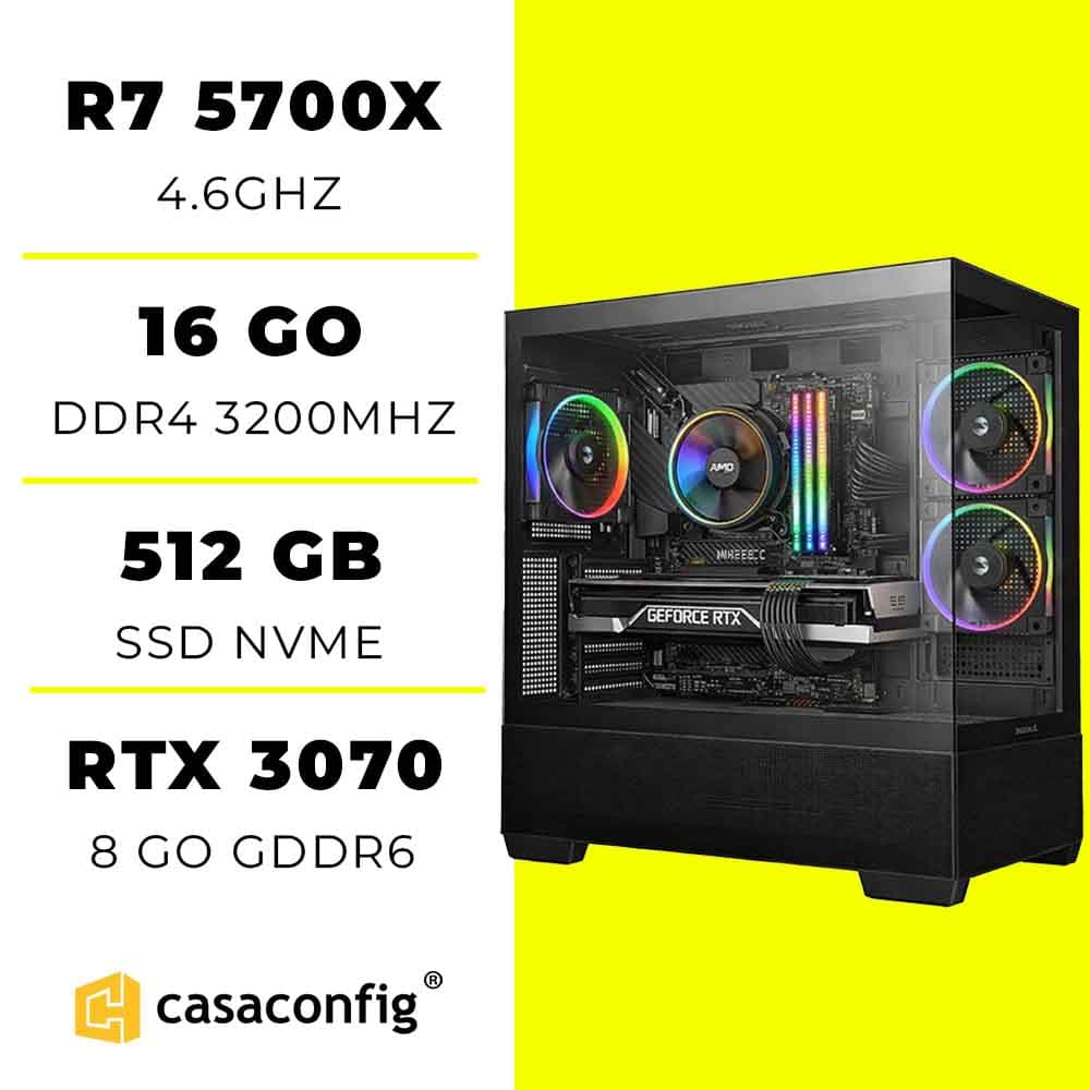 PC Gamer Ryzen 7 5700X/16GB/512GB| RTX 3070