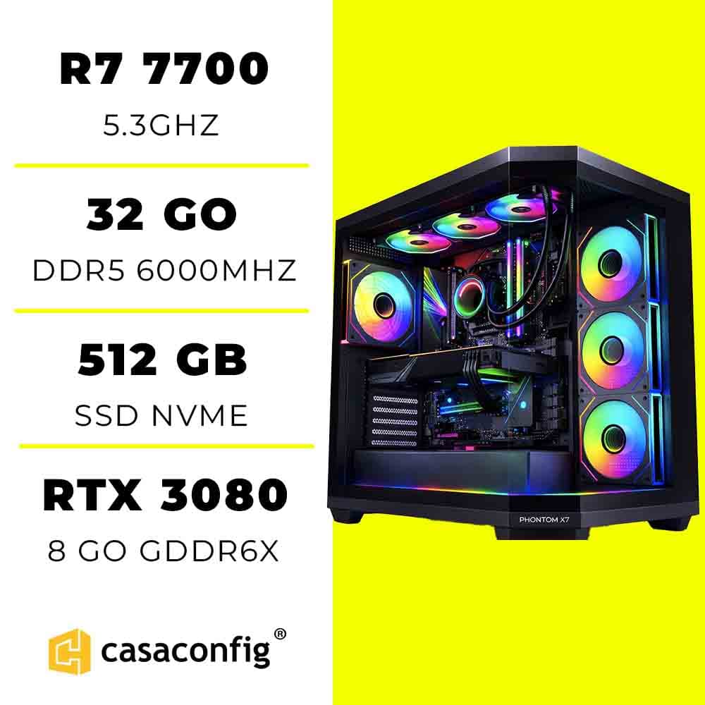 PC Gamer Ryzen 7 7700/32GB/512 SSD| RTX 3080 10GB