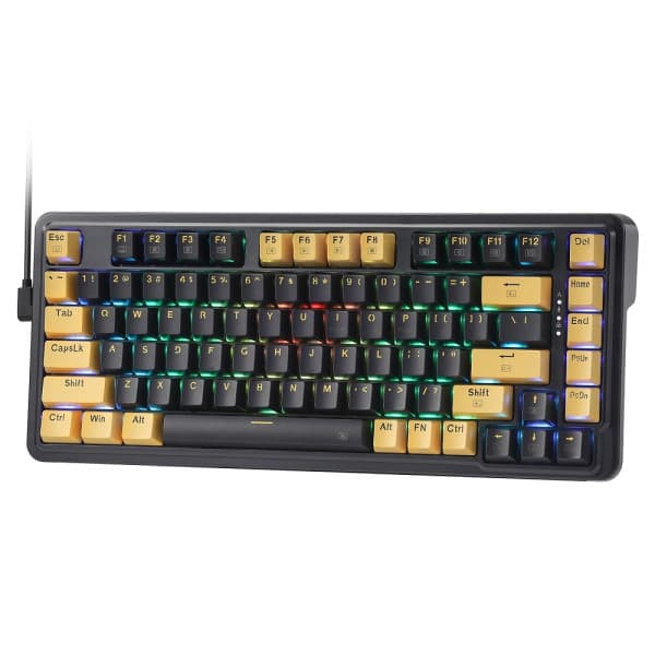 Redragon K649 78% Wired Mechanical Keyboard (Black/Yellow) maroc prix