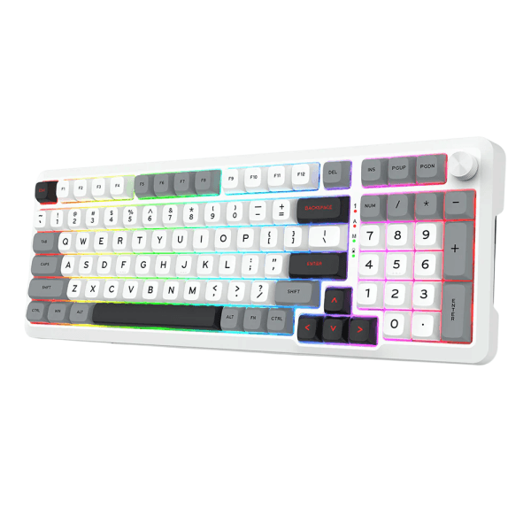 Redragon K688 Pro Wireless Mechanical Keyboard (White/Gray/Black) maroc prix