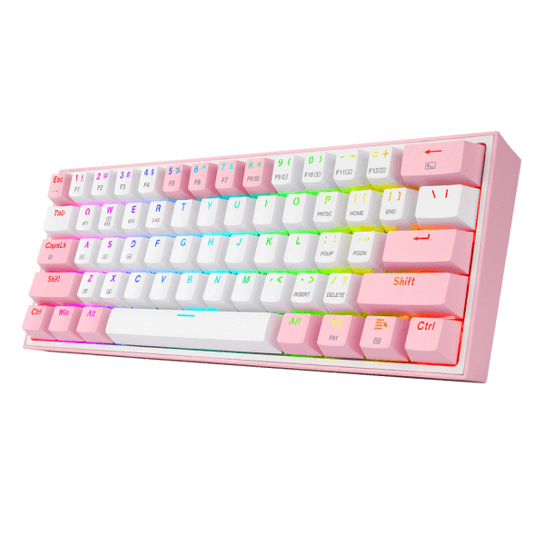 Redragon K616 Fizz PRO 60% Wireless RGB Red Switches (White/Pink) maroc prix